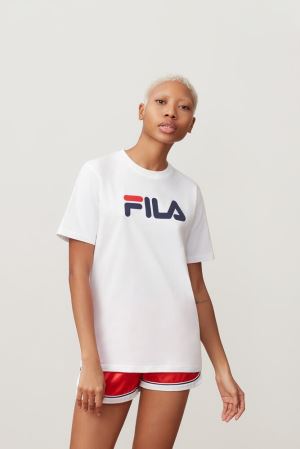 FILA Eagle Tee Shirts White / Red,Womens Clothing | CA.AMBWSV325